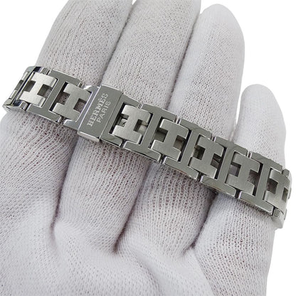 Hermes Watch Clipper Date Quartz Stainless Steel Silver Black Polished — view 6