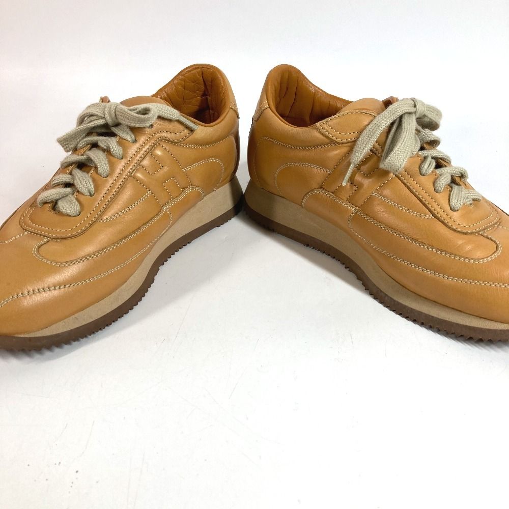 Hermes Sneakers Quick Logo Stitch Leather Beige — view 5