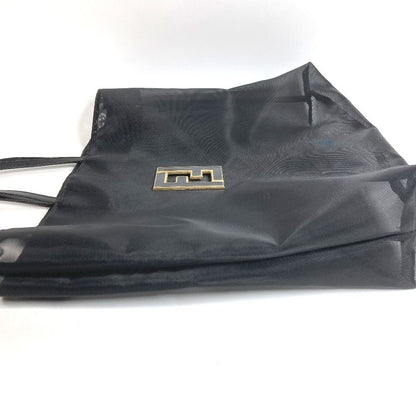 Fendi Handbag FF Logo Mesh Leather Black — view 2