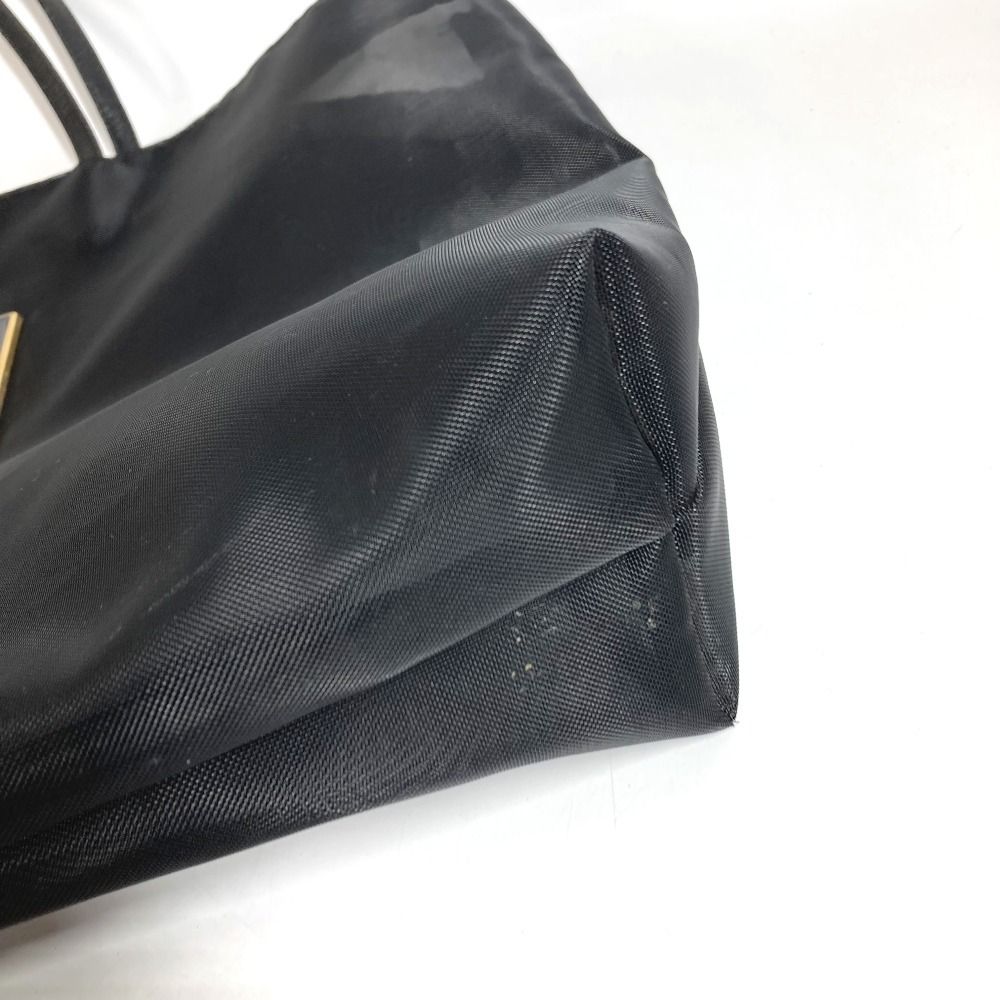 Fendi Handbag FF Logo Mesh Leather Black — view 5
