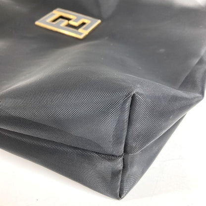Fendi Handbag FF Logo Mesh Leather Black — view 3