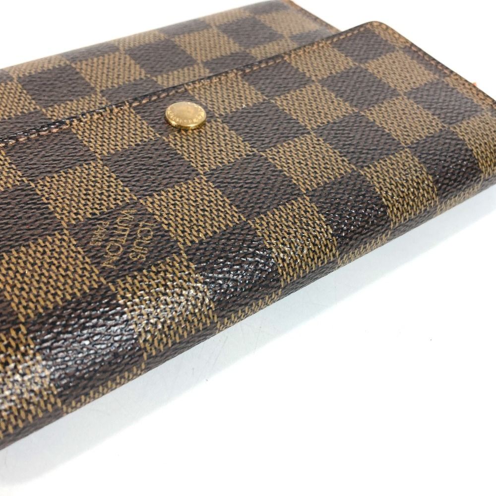 Louis Vuitton Trifold Wallet Porte Tresor Loue Tuy Papier Damier Canvas Ebene — view 6