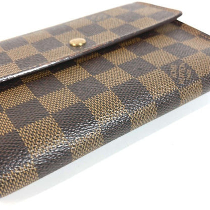 Louis Vuitton Trifold Wallet Porte Tresor Loue Tuy Papier Damier Canvas Ebene — view 4