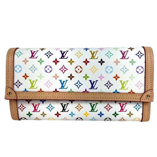 Louis Vuitton Wallet Portefeuille Sarah NM Monogram Multicolor Canvas Blanc