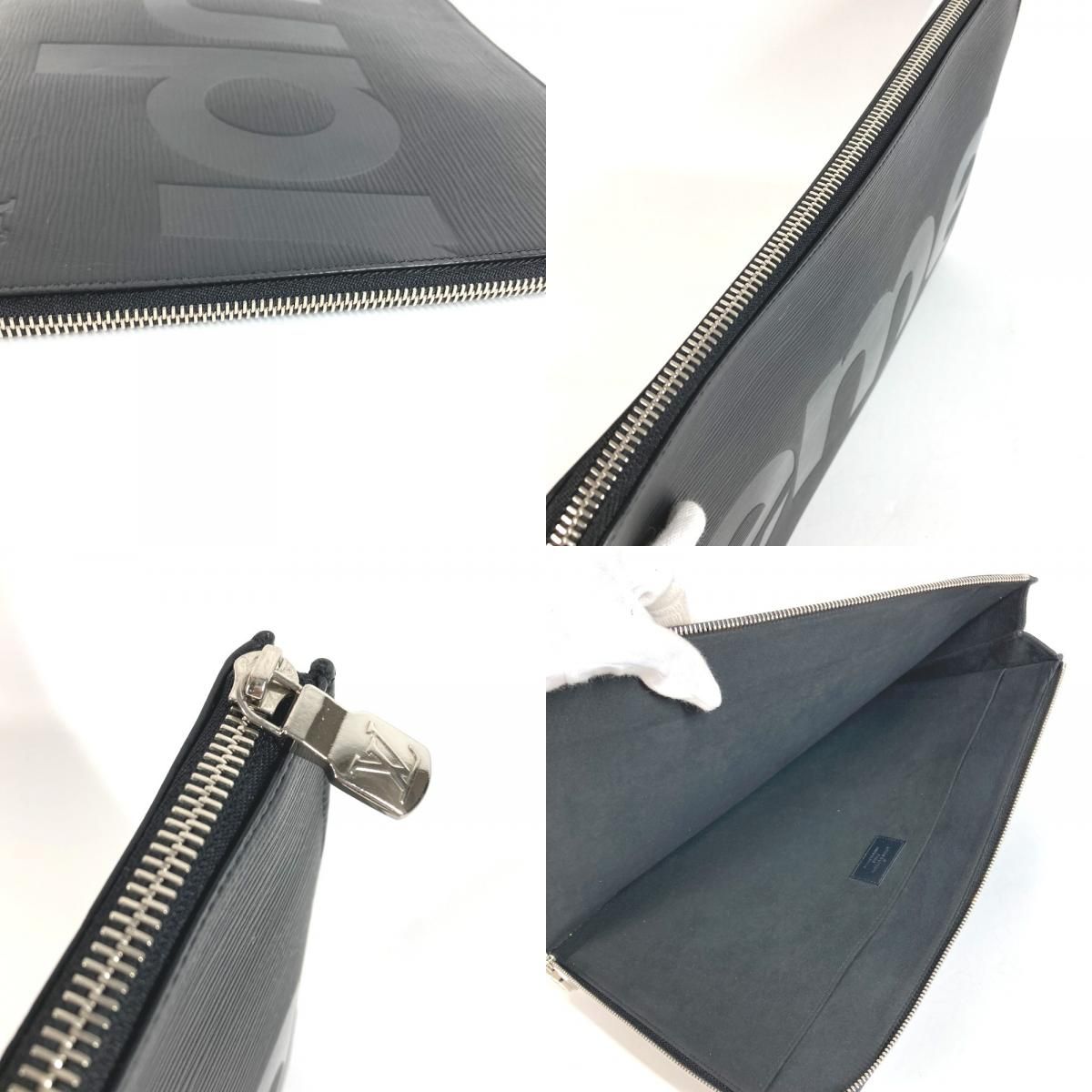 Louis Vuitton Clutch Pochette Jour GM Epi Leather Noir Black — view 8
