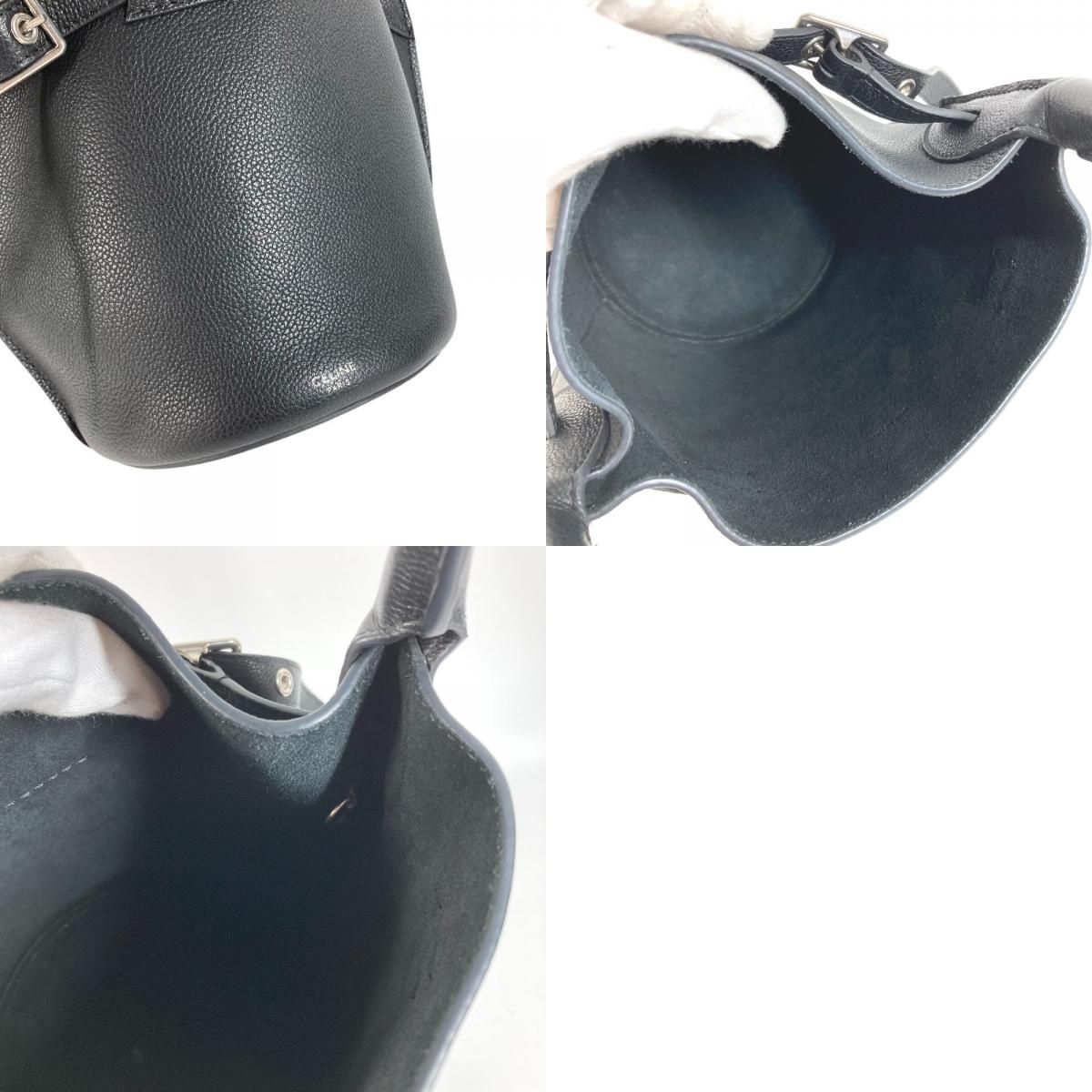 Celine Handbag Big Bag Nano Bucket Leather Black — view 9