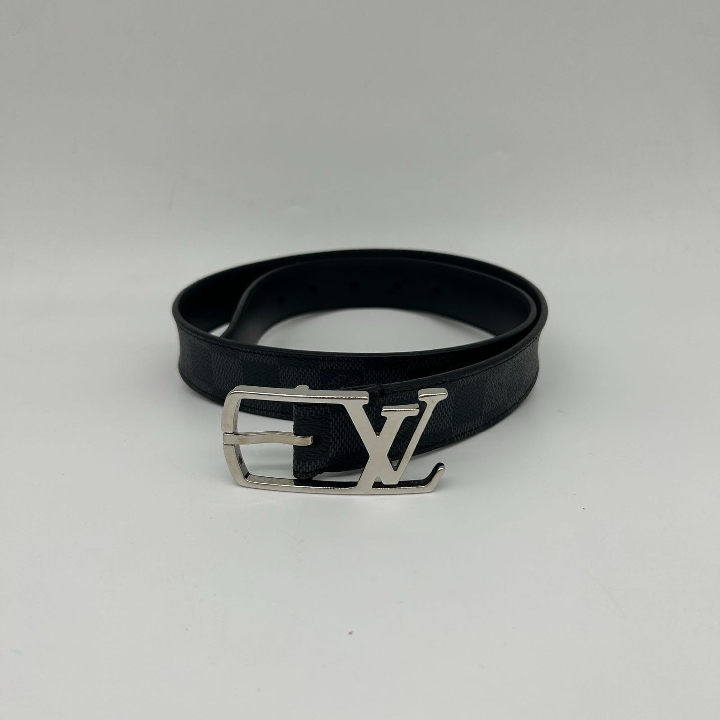 Louis Vuitton Ceinture Anagram Belt Leather Noir Black Silver — view 2