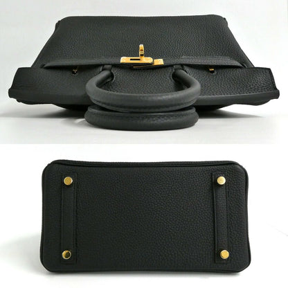 Hermes Birkin 25 Togo Black Gold Handbag — view 4