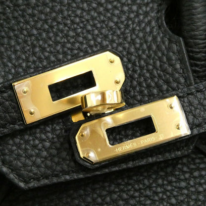 Hermes Birkin 25 Togo Black Gold Handbag — view 5