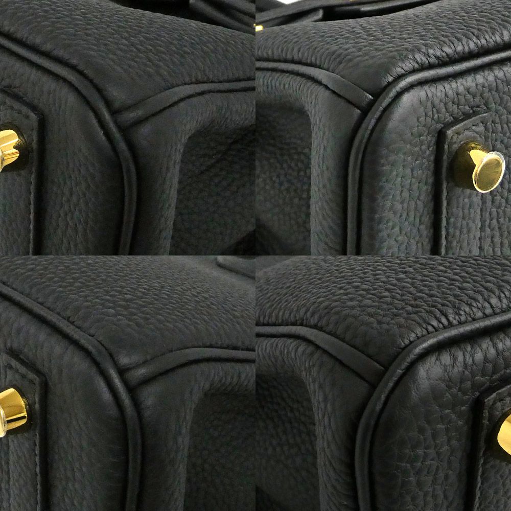 Hermes Birkin 25 Togo Black Gold Handbag — view 8
