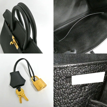 Hermes Birkin 25 Togo Black Gold Handbag — view 9