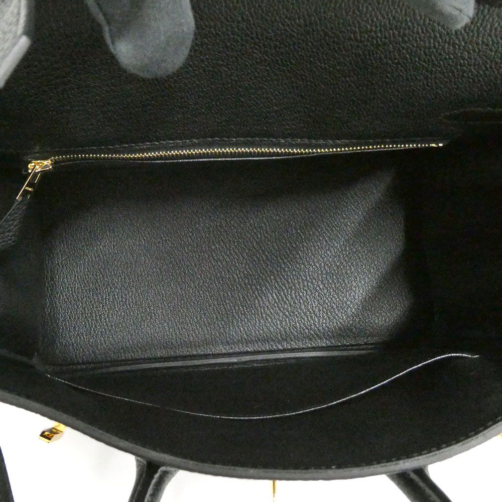 Hermes Birkin 25 Togo Black Gold Handbag — view 6