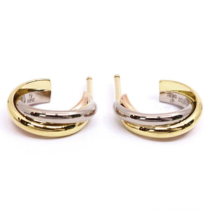 Cartier 18k Yellow Gold WG PG Trinity Earrings Hoop — view 5