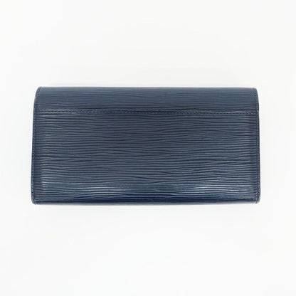 Louis Vuitton Ten Portefeuille Sarah Wallet Epi Leather Navy Silver — view 2