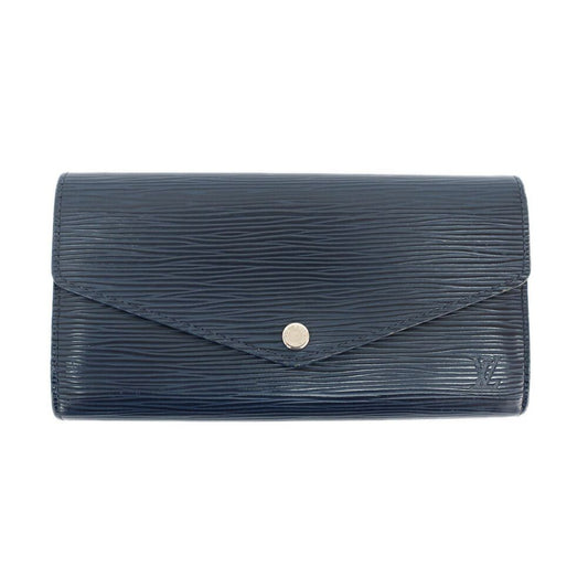 Louis Vuitton Ten Portefeuille Sarah Wallet Epi Leather Navy Silver