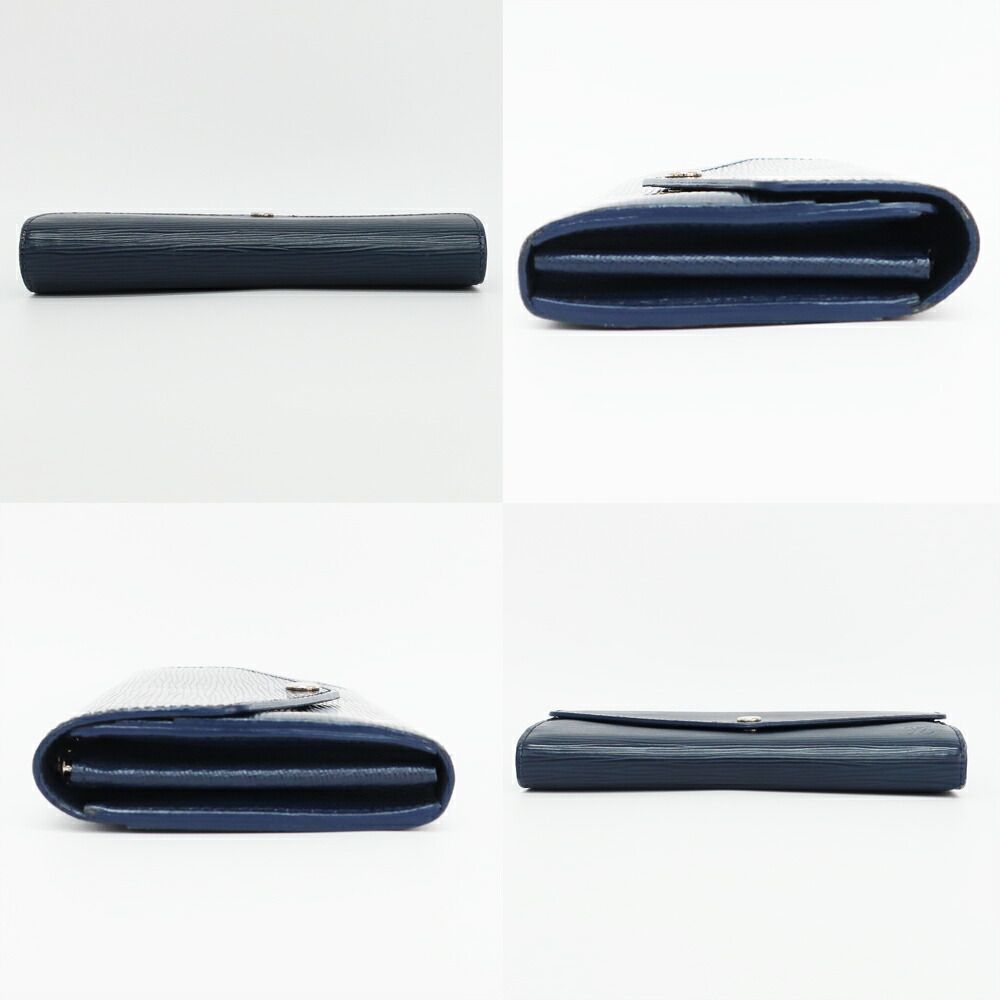 Louis Vuitton Ten Portefeuille Sarah Wallet Epi Leather Navy Silver — view 3