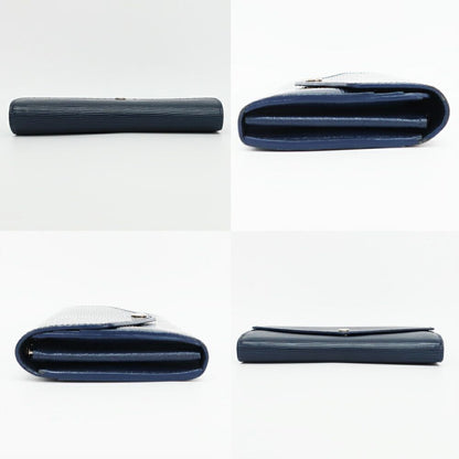 Louis Vuitton Ten Portefeuille Sarah Wallet Epi Leather Navy Silver — view 3