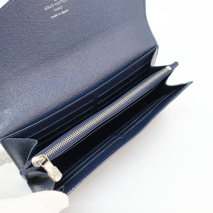 Louis Vuitton Ten Portefeuille Sarah Wallet Epi Leather Navy Silver — view 6