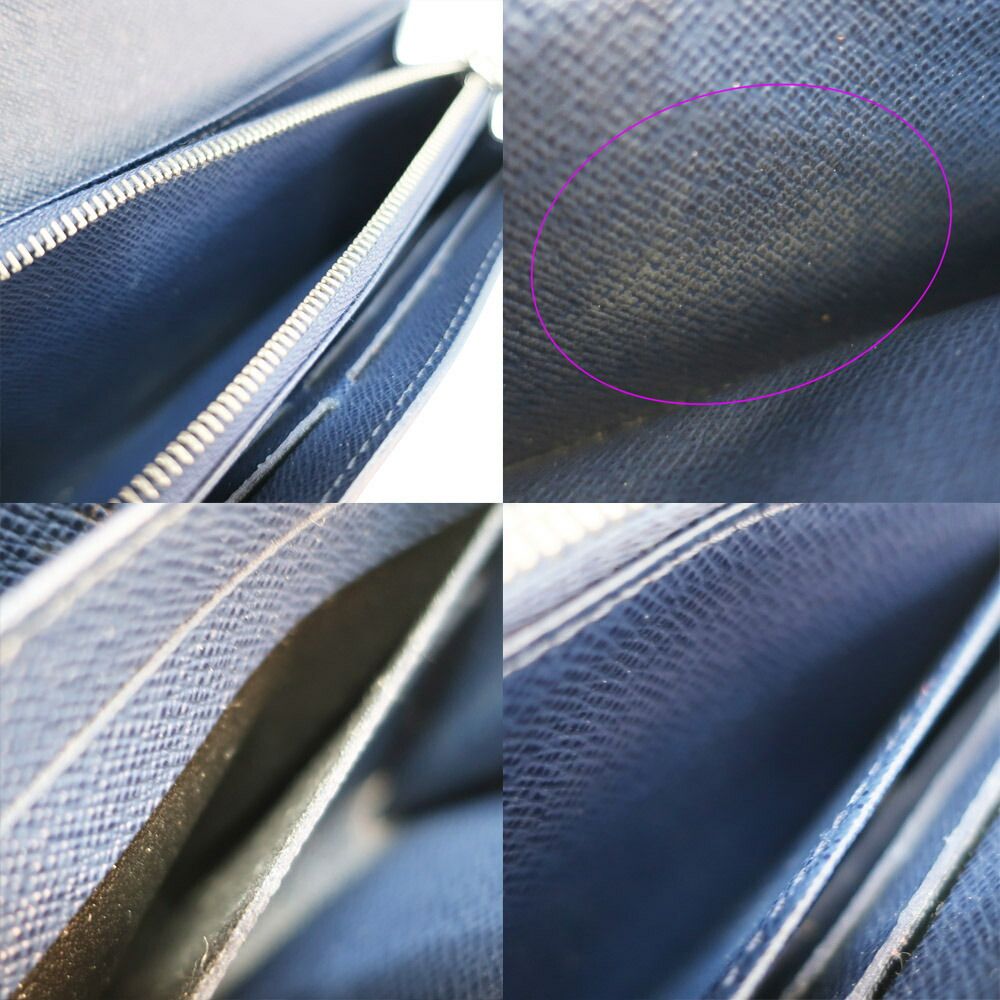 Louis Vuitton Ten Portefeuille Sarah Wallet Epi Leather Navy Silver — view 7