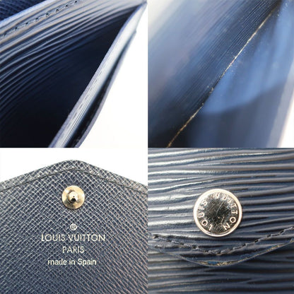 Louis Vuitton Ten Portefeuille Sarah Wallet Epi Leather Navy Silver — view 8