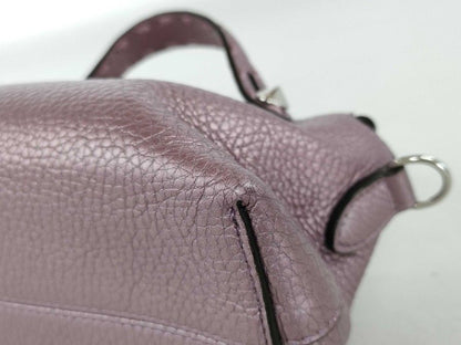 Fendi by the Way Mini Selleria Metallic Purple Leather 2-Way Shoulder Bag Silver — view 6