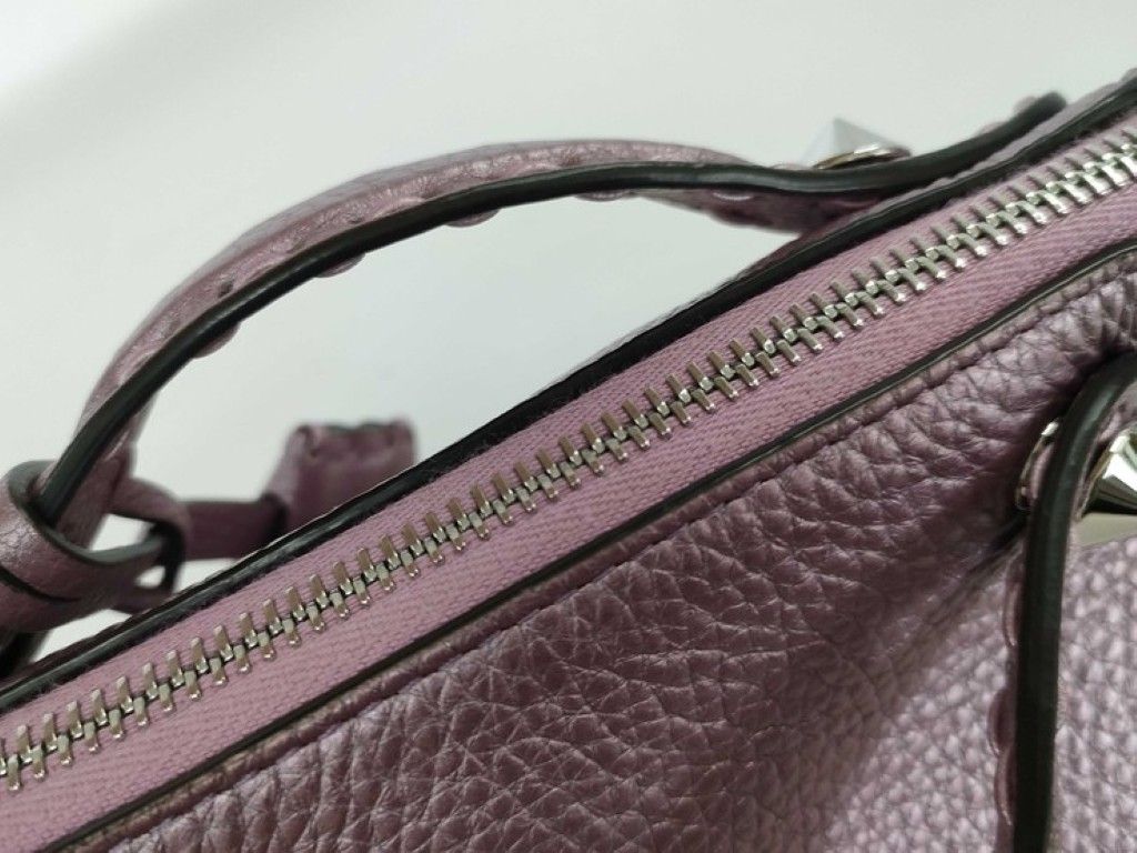 Fendi by the Way Mini Selleria Metallic Purple Leather 2-Way Shoulder Bag Silver — view 8
