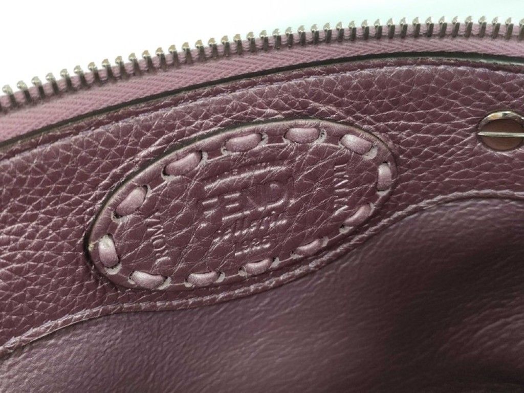 Fendi by the Way Mini Selleria Metallic Purple Leather 2-Way Shoulder Bag Silver — view 9