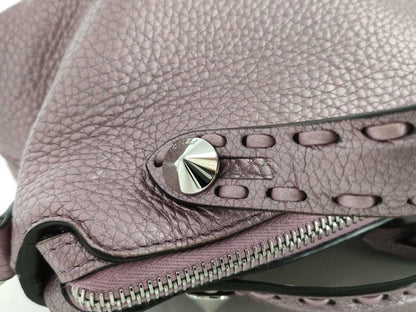 Fendi by the Way Mini Selleria Metallic Purple Leather 2-Way Shoulder Bag Silver — view 5