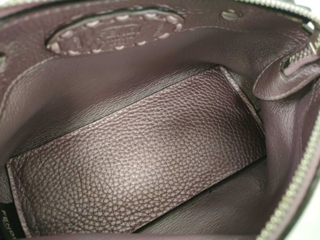 Fendi by the Way Mini Selleria Metallic Purple Leather 2-Way Shoulder Bag Silver — view 7