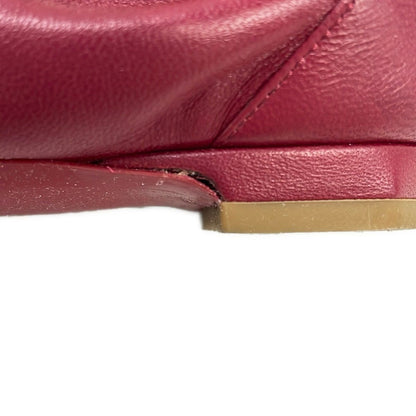 Chanel Flat Shoes 36 C Red Ribbon CC Logo Ballet Lambskin — view 8