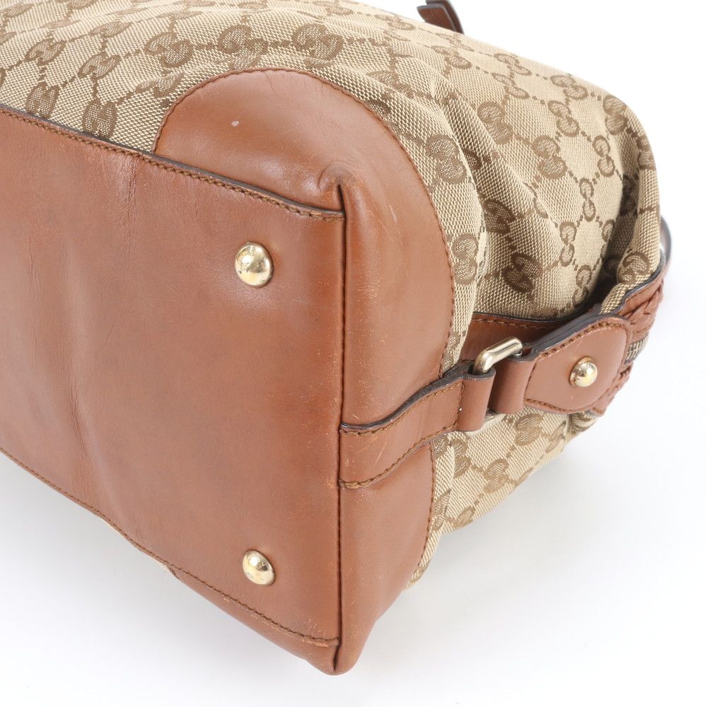 Gucci GG Canvas Interlocking Leather Tote Shoulder Brown — view 4