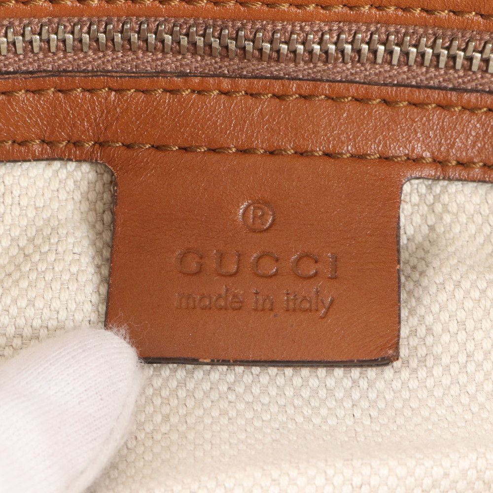 Gucci GG Canvas Interlocking Leather Tote Shoulder Brown — view 8