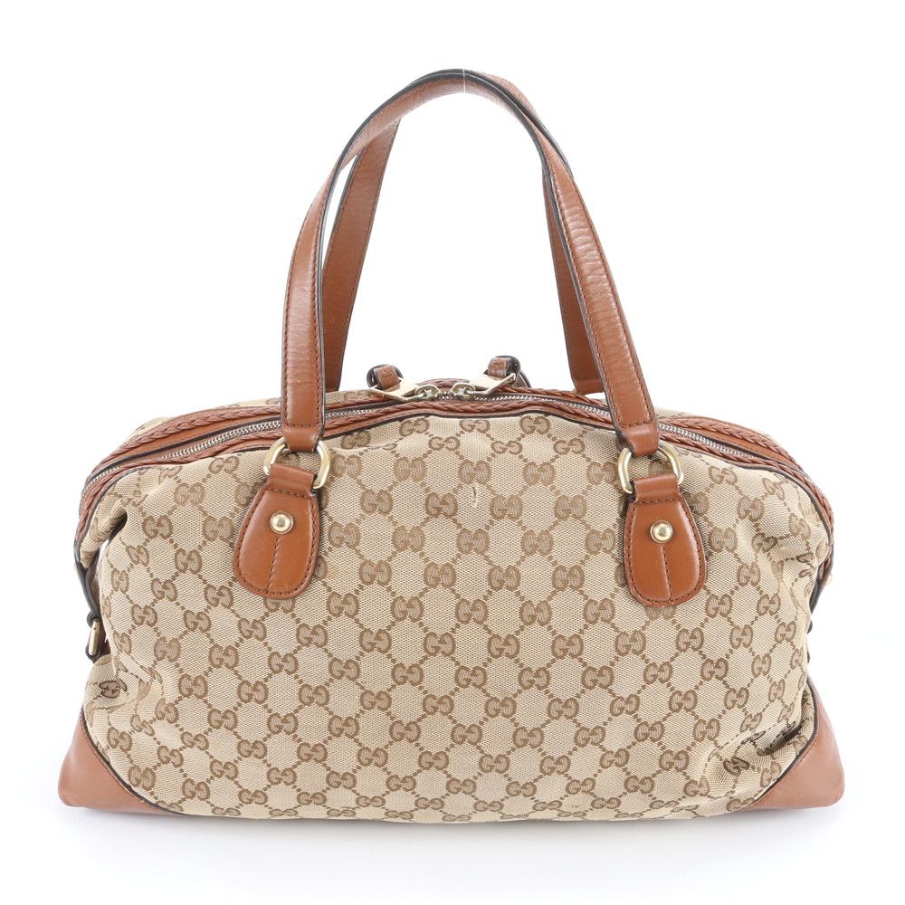 Gucci GG Canvas Interlocking Leather Tote Shoulder Brown — view 3