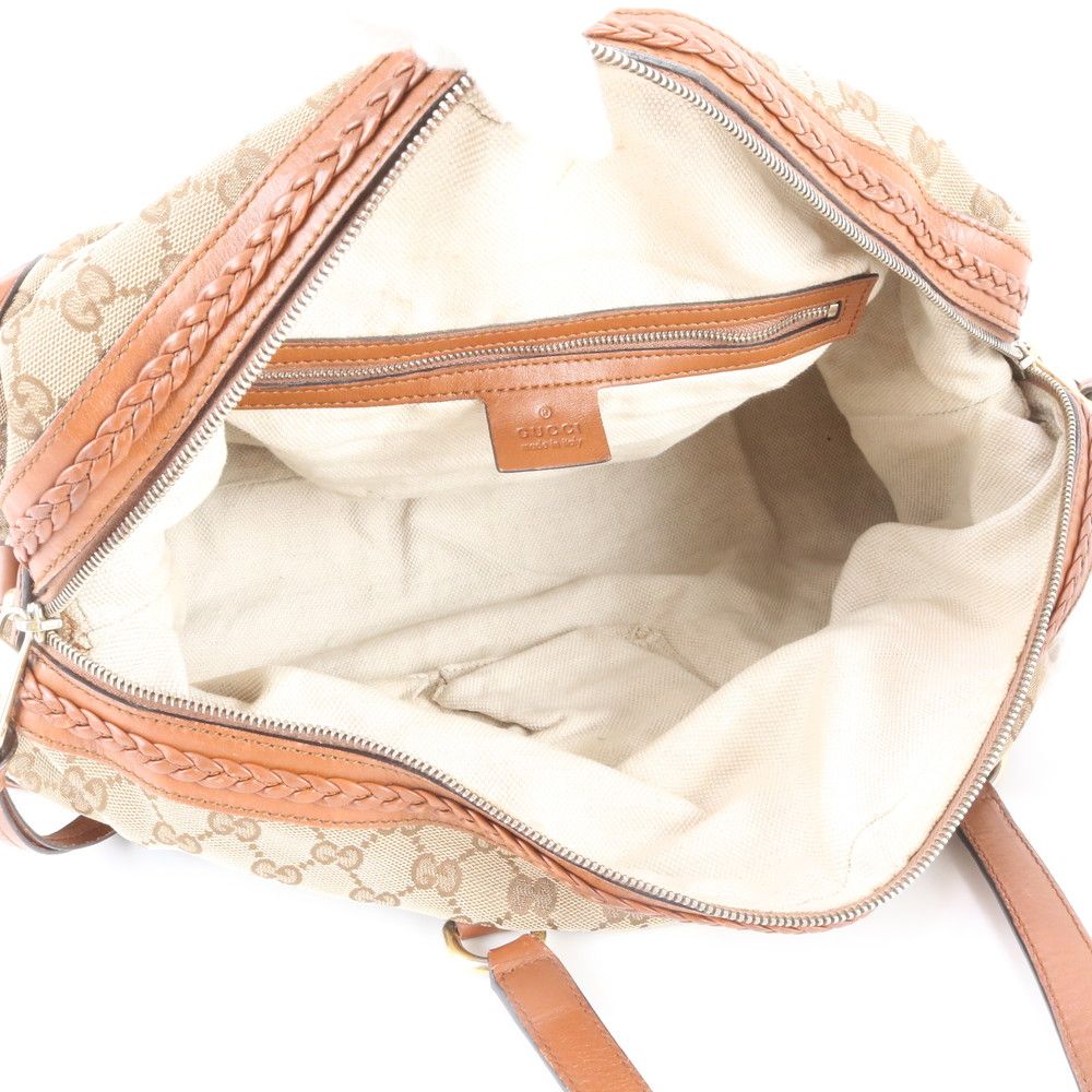 Gucci GG Canvas Interlocking Leather Tote Shoulder Brown — view 7