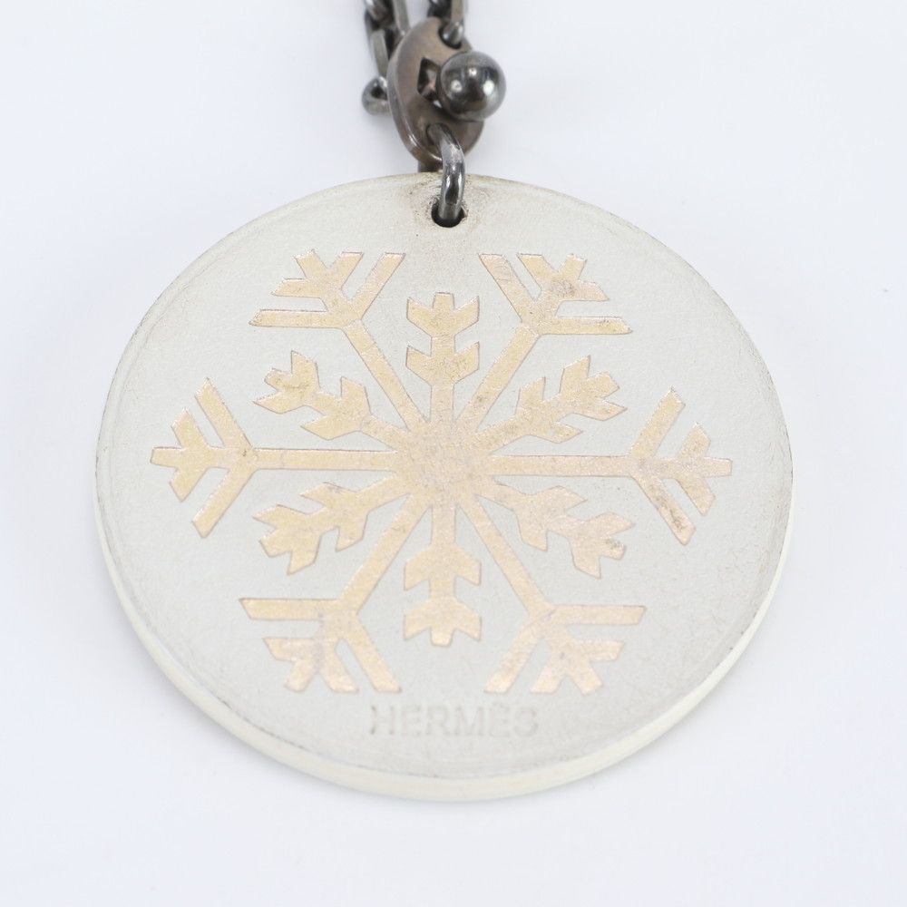 Hermes Snowflake Motif 925 Sterling Silver Bag Charm Key Holder — view 3