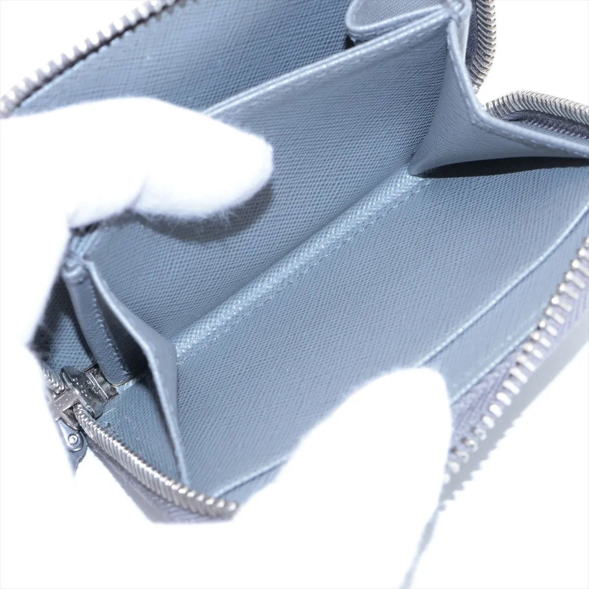 Prada Saffiano Leather Triangle Coin Purse — view 5