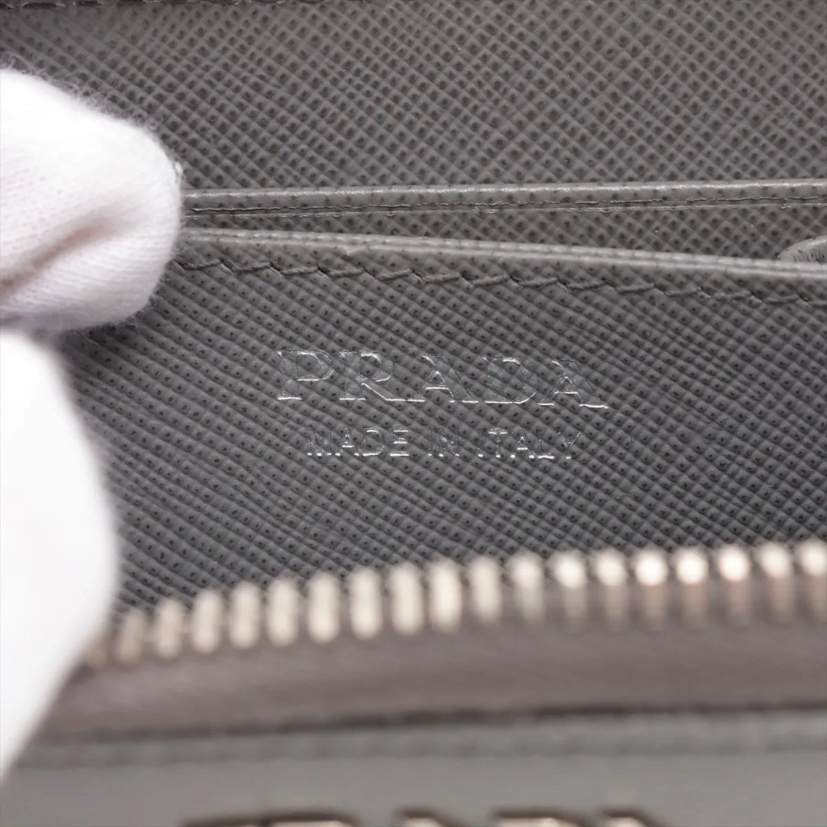 Prada Saffiano Leather Triangle Coin Purse — view 6