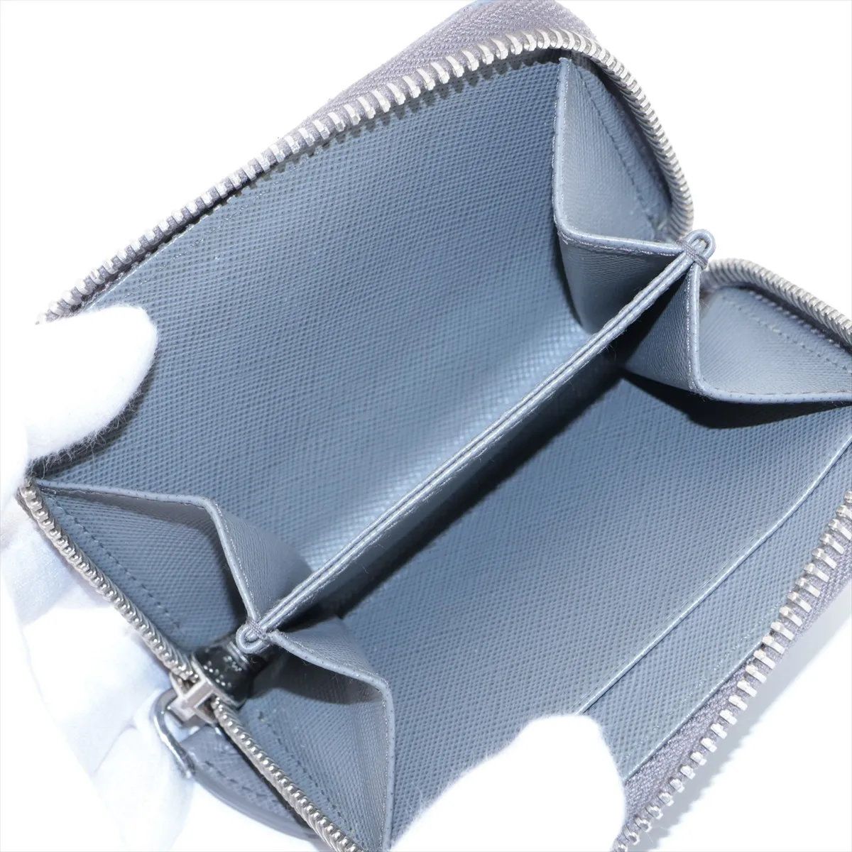 Prada Saffiano Leather Triangle Coin Purse — view 3