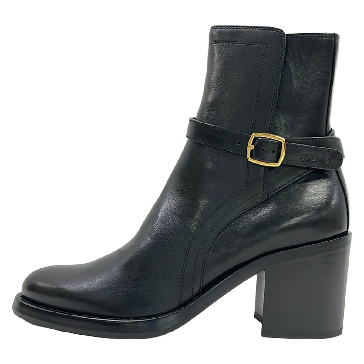 Celine Short Boots 36 Black Leather