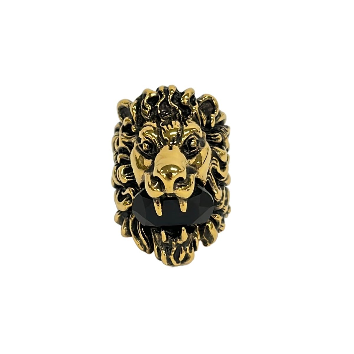 Gucci Ring Lion Head Gold Black