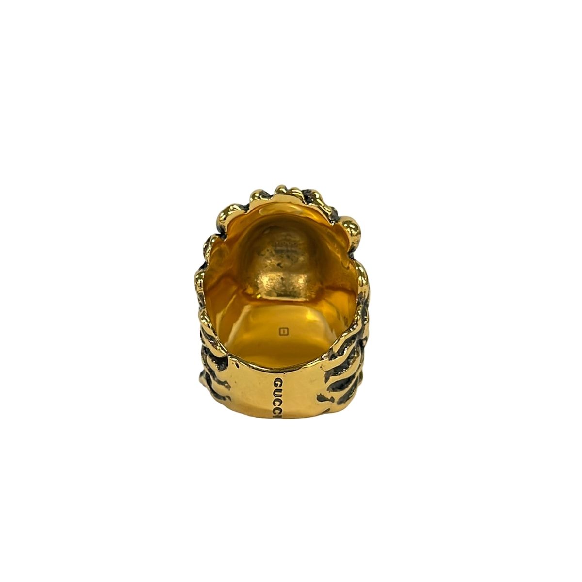 Gucci Ring Lion Head Gold Black — view 3