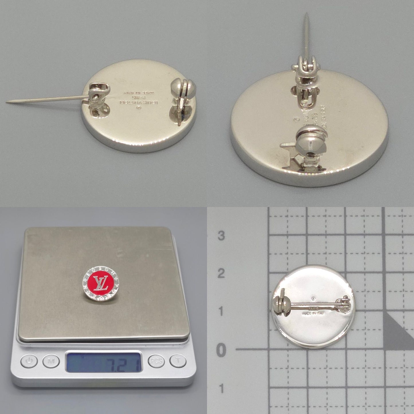 Louis Vuitton Supreme Collaboration Brooch LV Logo 1 of 3 Items Diameter 2.2 cm — view 8