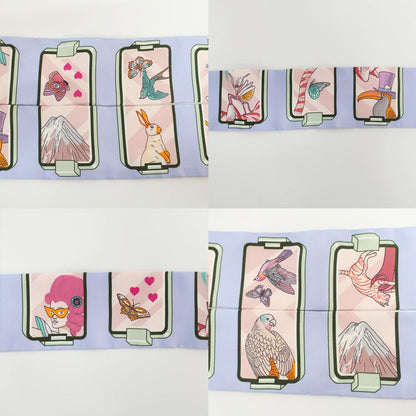 Hermes Heaven Twilly Story Scarf Silk Blue Pale Rose Multicolor — view 5