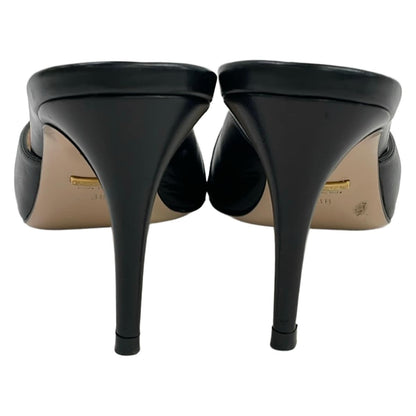 Gucci Mules 38 Black Gold Leather — view 3