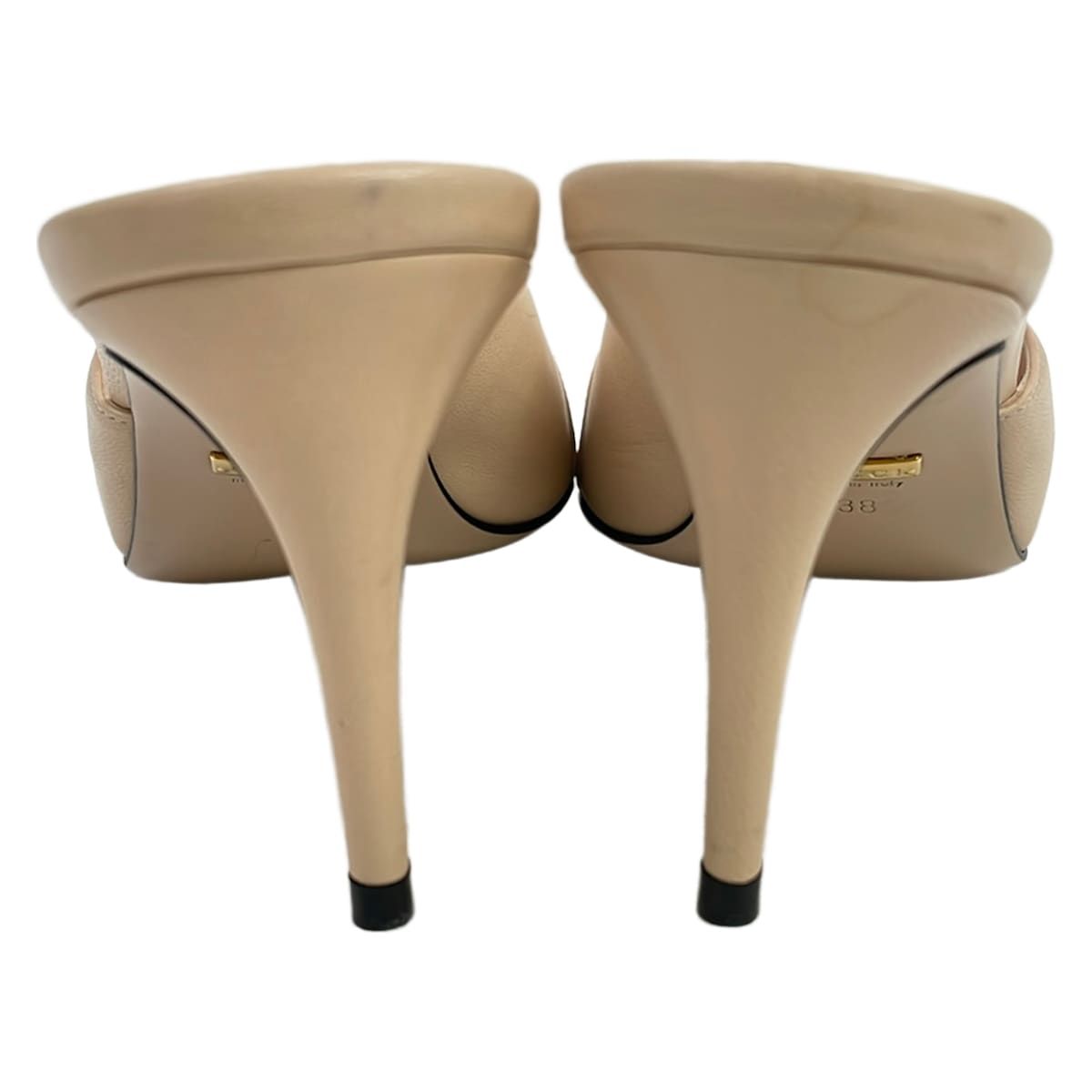 Gucci Mules 38 Beige Gold Leather — view 3