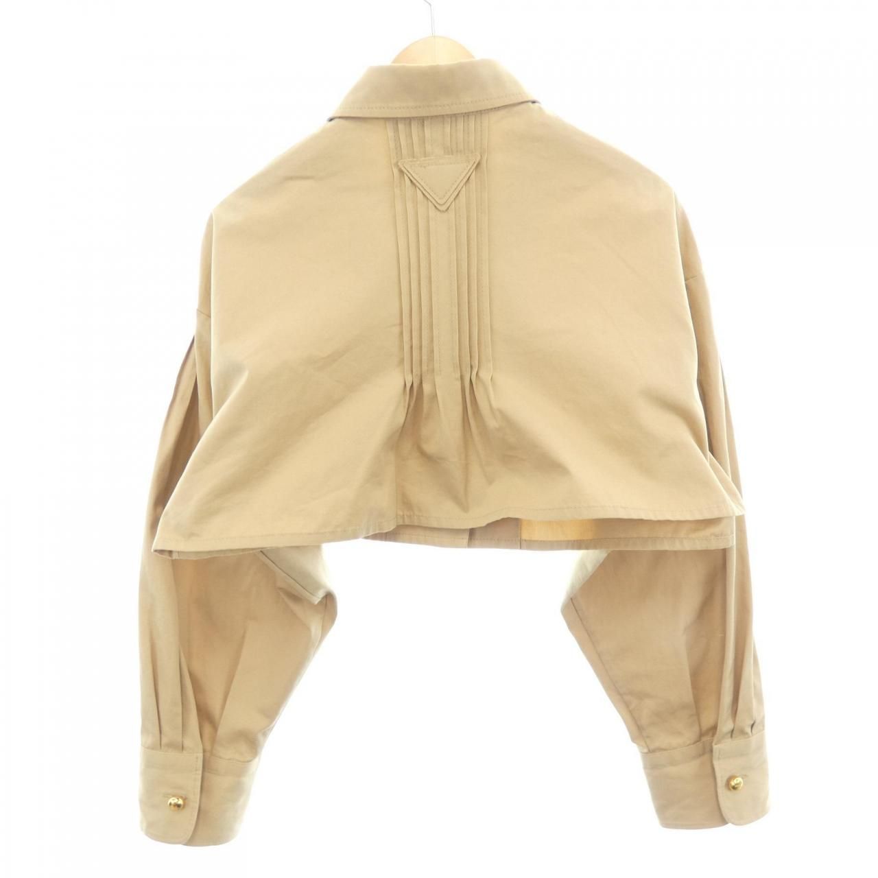 Prada Cropped Poplin Jacket Triangle Logo — view 2