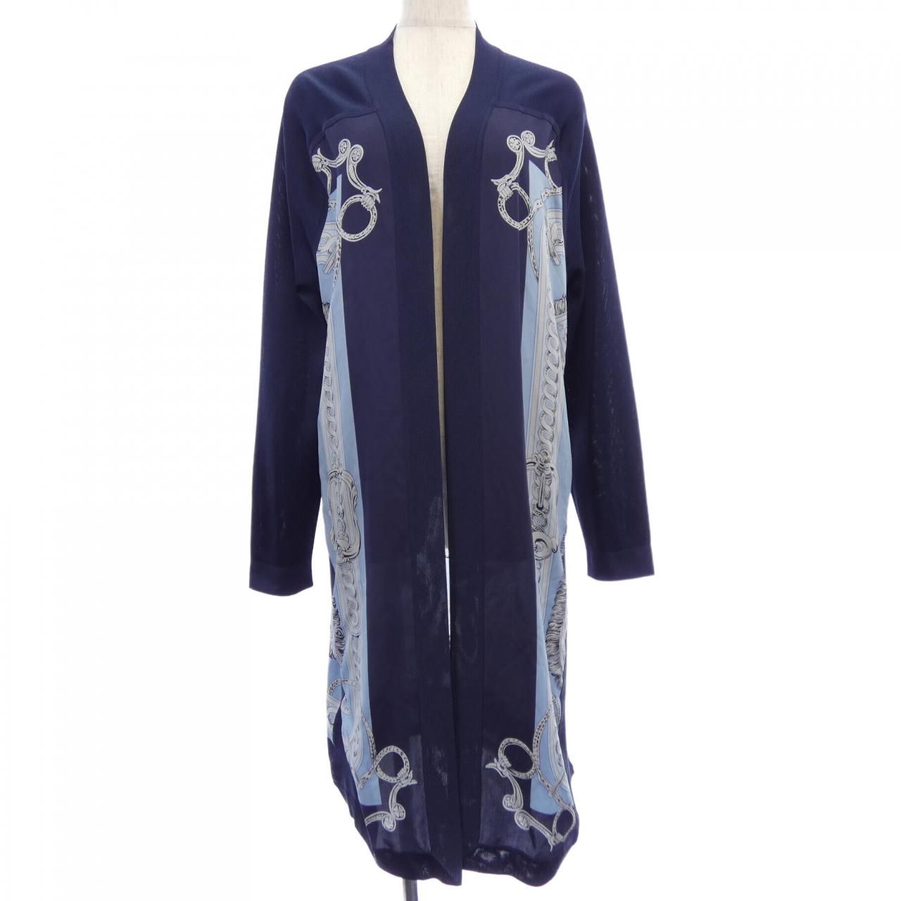Hermes Long Cardigan Navy