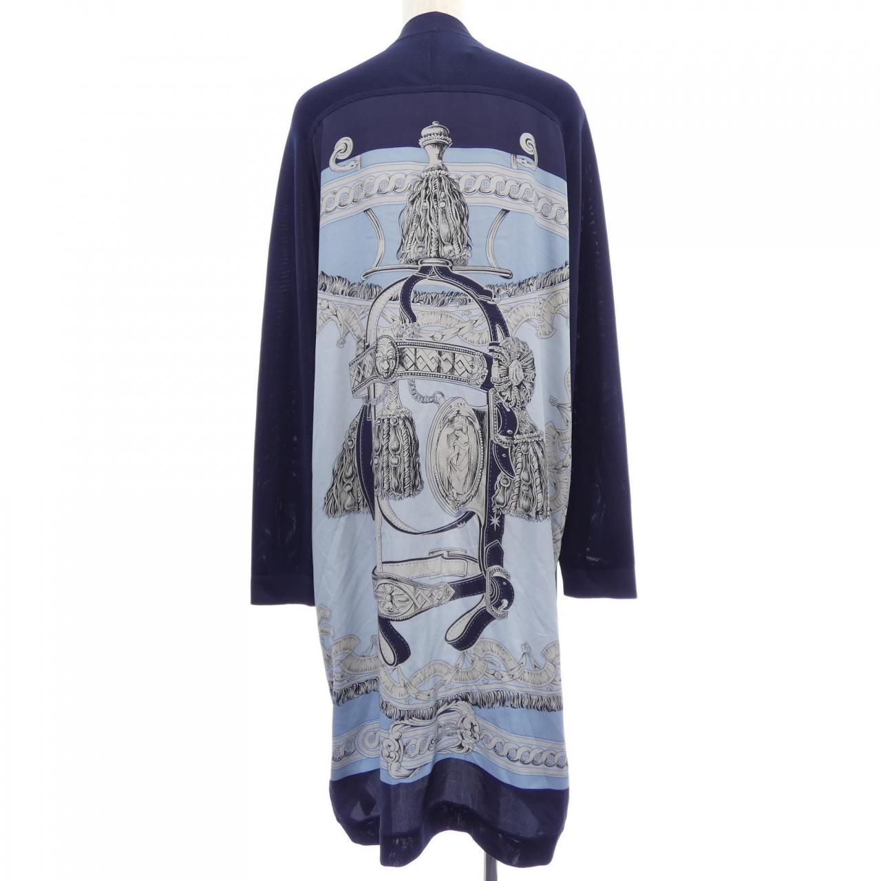 Hermes Long Cardigan Navy — view 2