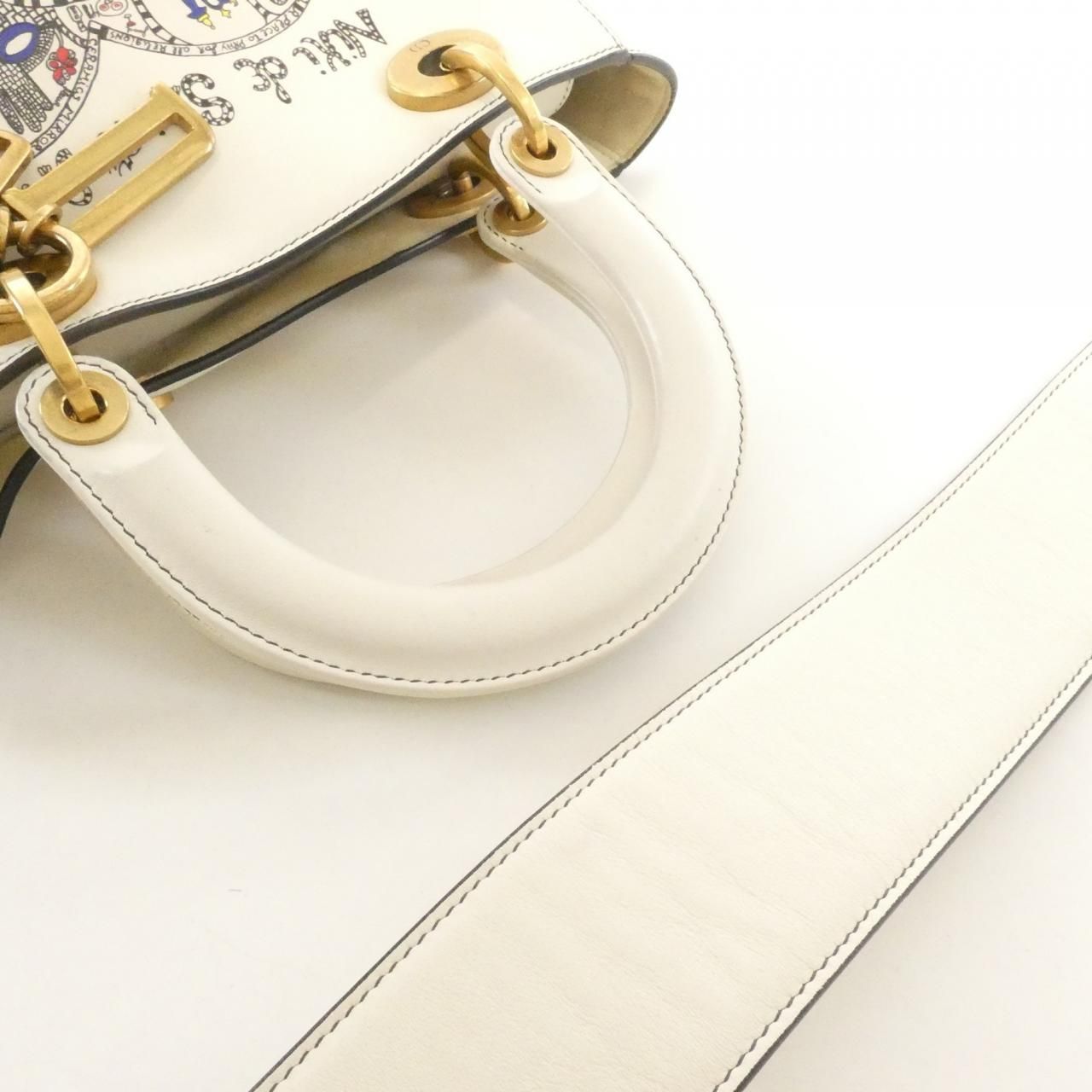 Dior Lady Bag Handbag White — view 7