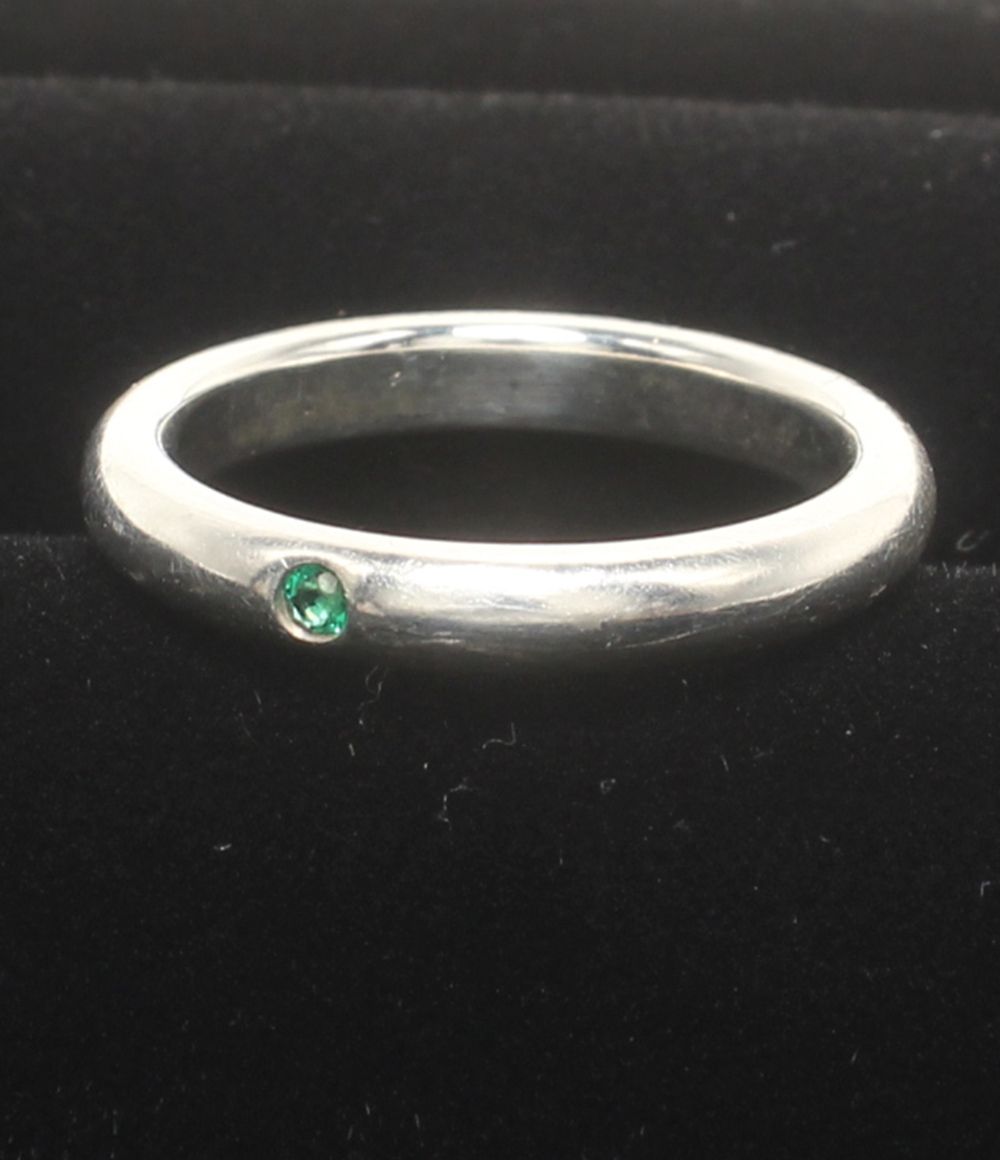 Tiffany & Co Ring Emerald Stacking Band Elsa Peretti — view 6